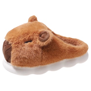 卡皮巴拉棉拖鞋女款冬季2026新款保暖情侣家居用加绒毛毛拖鞋男款