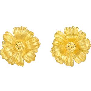 周生生微糖系列时尚波斯菊耳钉黄金足金耳环94533E定价