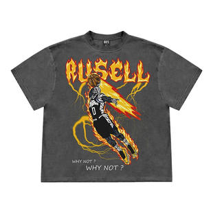 美式复古骷髅头印花NBA篮球潮牌快船威斯布鲁克莱昂纳德短袖T恤潮