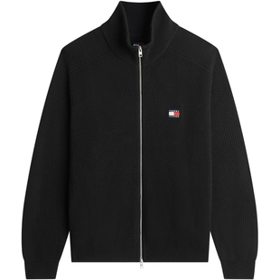 【粗棒针织】Tommy26秋季新款男装含羊毛双拉链宽松开衫外套毛衣
