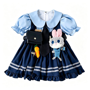 女童兔子警官衣服洛丽塔公主裙朱迪夏装礼服儿童迪斯尼lolita生日