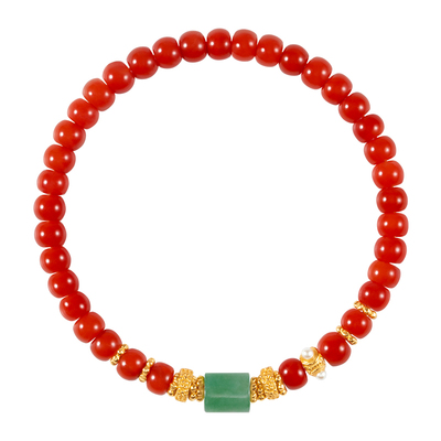 LEFTGO左戈天然满肉南红手串女