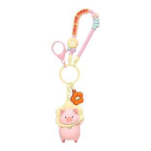 Jinnew正版可爱罐头猪lulu小猪粉色公仔书包包挂件女生礼物钥匙扣