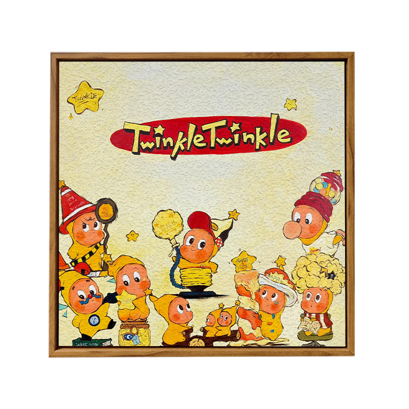 可爱卡通星星人石英砂肌理画DIY材料拉布布手工填色小野数字油画