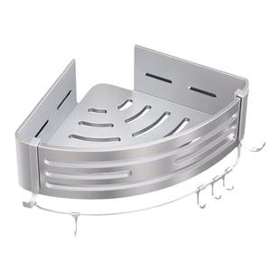 卫生间浴室三角置物架厕所免打孔加厚太空铝洗澡间沐浴露收纳架子