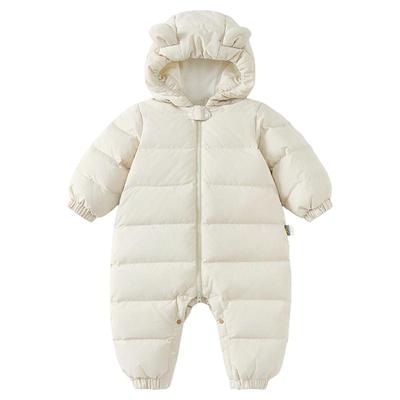 童泰婴儿羽绒连体衣冬季宝宝衣服男童女童外出连帽鸭绒三防哈衣