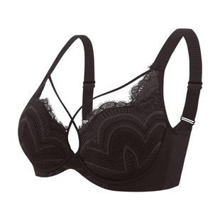 安娜蜜语性感蕾丝内衣女软钢圈上托收副乳大胸聚拢防下垂大码文胸
