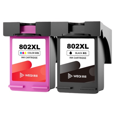蔚启802墨盒适用惠普HP deskjet 1050 1000 1010 1101 1102 1510 2050 1011连喷打印机可加墨大容量XL彩黑色