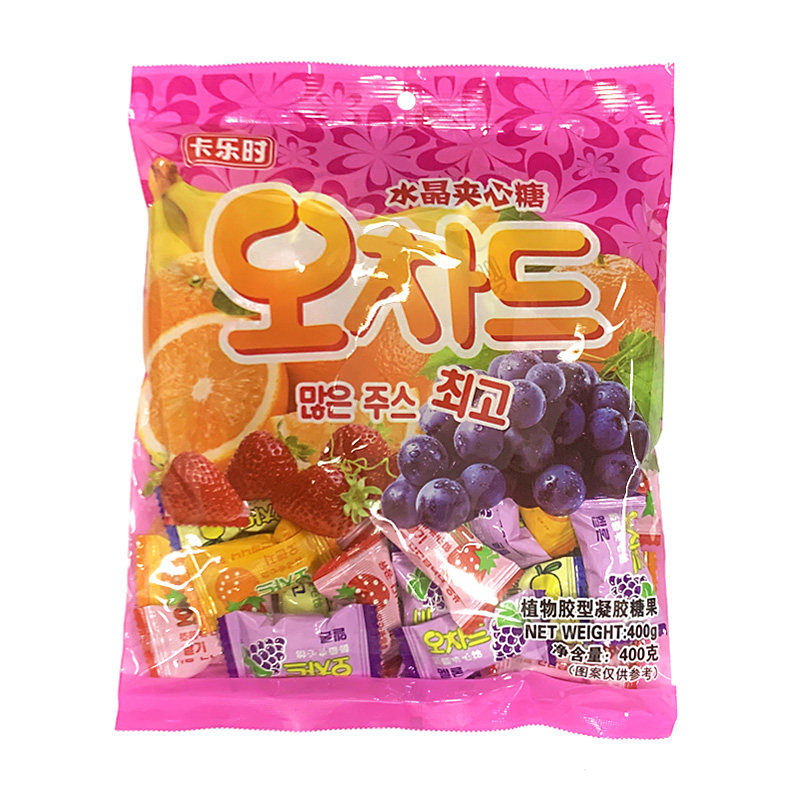 水晶夹心软糖400g*3包水果什锦味草莓鲜橙葡萄送礼儿童零食年货