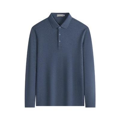 杉杉莫代尔亲肤长袖翻领t恤polo