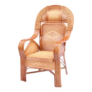 藤椅子老板领导办公椅高档靠背椅单人老人天然真藤编织藤条椅子