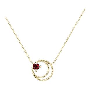 WOODS VOICE女士红宝晨星项链吊坠原创轻奢小众时尚锁骨链 两个色