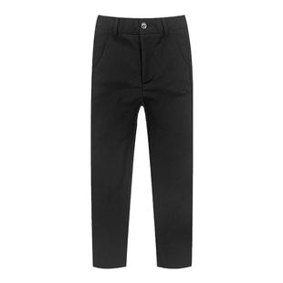 罗蒙儿童校服西裤黑哔叽长裤中大童西服裤子大合唱演出男童直筒裤