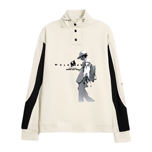 秋冬季新款加绒加厚半高领卫衣男孩初中学生青少年帅气打底衫上衣