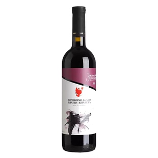 格鲁吉亚红酒组合哈列巴水墨画拉尼娜小矮人半甜红葡萄酒原瓶进口