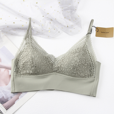 法式风无钢圈细肩带上托三角杯