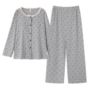 带胸垫蕾丝花边卡通米菲兔睡衣女春秋季长袖长裤可爱卡通少女套装