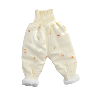 宝宝棉裤夹棉加厚高腰护肚150克保暖打底一岁裤子婴幼儿保暖裤子