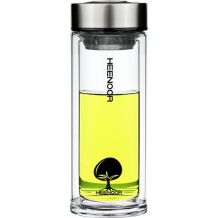 希诺玻璃杯男女双层隔热车载水杯办公室泡茶杯子6702  6607 9302