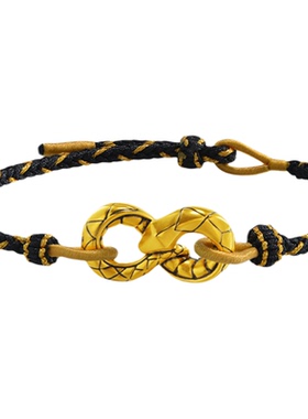 老庙衔尾蛇黑金低调手绳