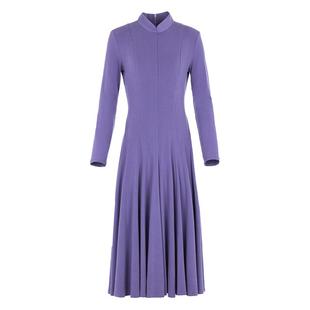 【博主同款】花木深针织立领连衣裙女新中式长袖A字裙新款旗袍裙