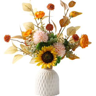 假花仿真花高级感逼真陶瓷花瓶客厅摆设餐桌摆花装饰花艺摆件高档