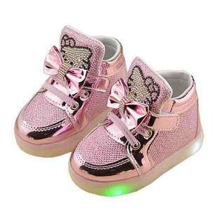 儿童女童休闲鞋2021时尚KT亮灯鞋闪灯女童鞋公主跑步鞋运动鞋单鞋