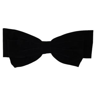 高级的法式~硬挺版超大号黑色丝绒蝴蝶结头饰发夹显脸小夸张发饰