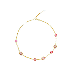 Swarovski/施华洛世奇正品24年粉色八角形水钻项链 5684239