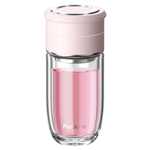 繁简茶水分离杯2025新款办公室女士便携式鹅蛋花茶杯高颜值喝水杯