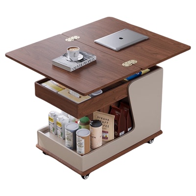 客厅沙发边几柜可升降折叠移动