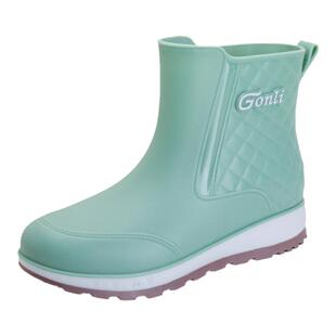 户外穿工作防滑短筒柔软成人女装百搭防水鞋女雨鞋女雨靴四季保暖