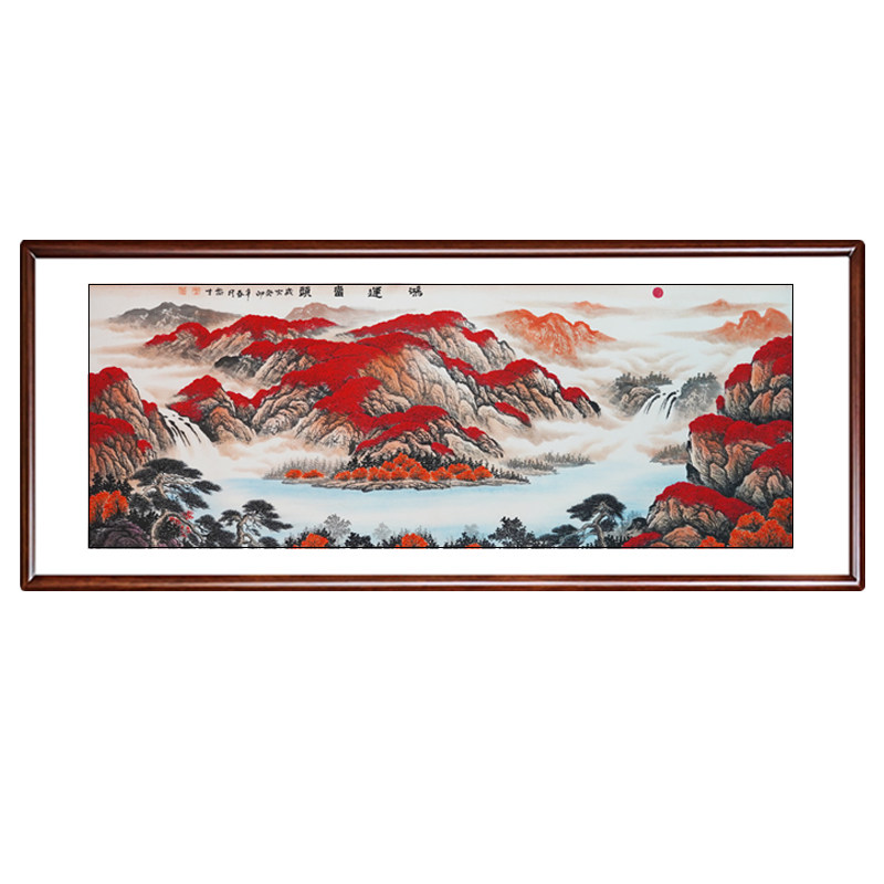 客厅挂画山水画字画手绘