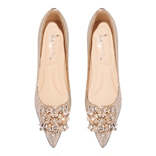 BOAFULEI/帛芙蕾婚鞋新娘鞋子主婚秀禾订婚新款舒适女高跟鞋两穿