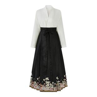 云藏月绣晚玉原创明制黑色妆花马面裙日常汉服套装女春夏新款半身