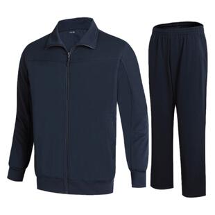 藏青长袖体能训练服套装春秋体能服冬季长裤翻领上衣男女外套套装