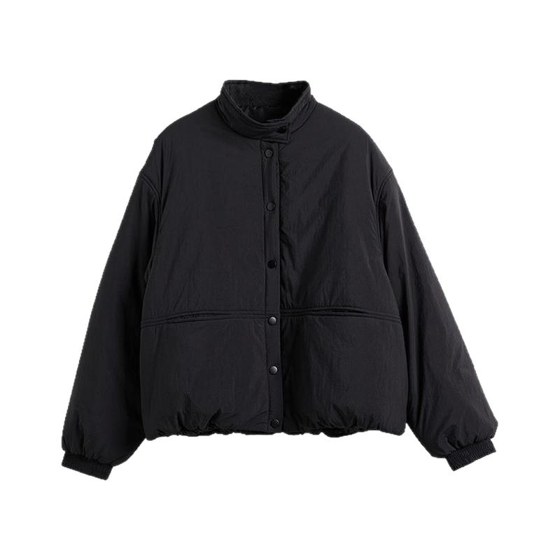 莉之绮韩系复古立领棉服2024冬装新款宽松显瘦小个子棉衣女240742