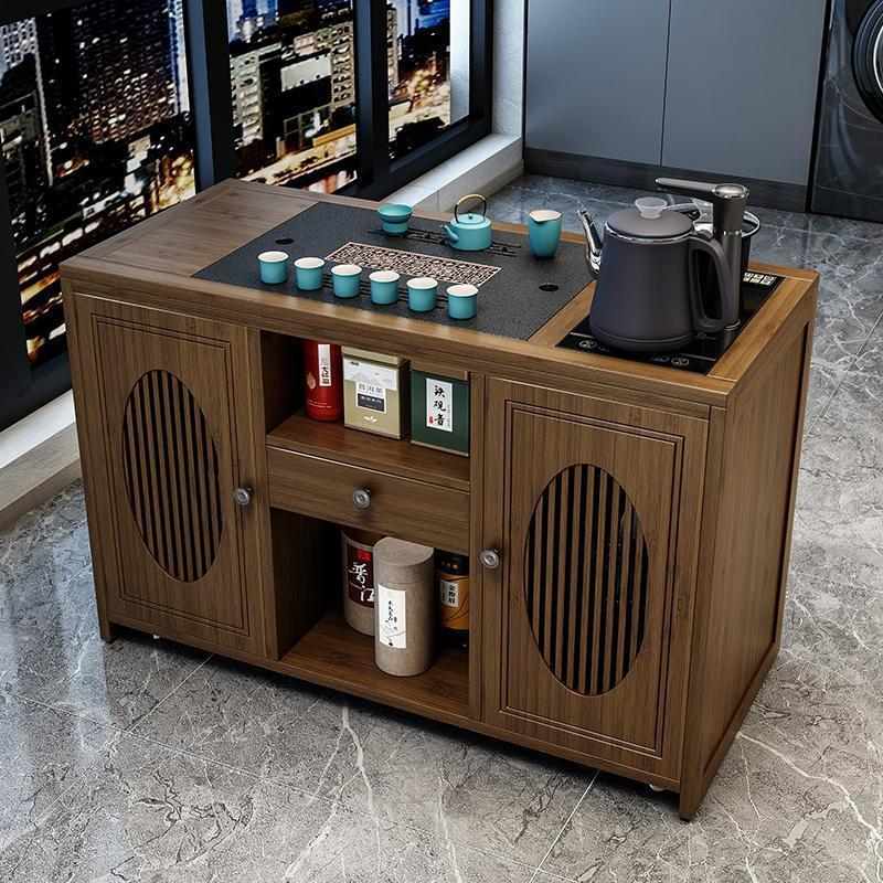 移动茶桌茶台家用实木套装泡茶具茶几茶水壶小一体客厅全自动车烧