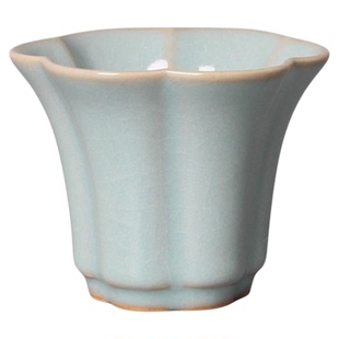 汝州非遗汝窑汝瓷茶具开片可养线原矿玛瑙天青釉单杯功夫杯主人杯