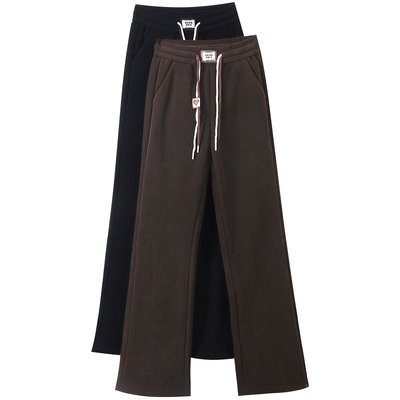 松紧腰加绒加厚灯芯绒女裤学生裤