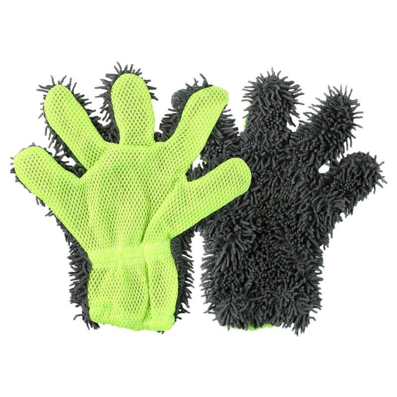 车漆海绵轮毂清洗不伤擦车加厚美容洗车毛绒手套五指毛绒绒雪尼尔