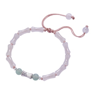 顺钦银楼S999纯银竹笙手串中式清冷手链姐妹款礼物