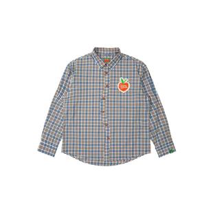 Melting Sadness【春季新品】25年贴布印花格子长袖衬衫男女同款