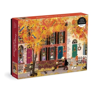 正版galison秋天拼图《邻里之秋》1000片进口拼图成人版节日礼物