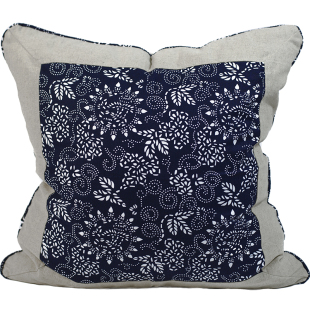 蓝印花布棉麻抱枕 复古文艺的亚麻靠枕靠垫 35 45 55 65 可拆洗