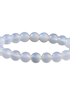 天然冰种白玛瑙手链正品荔枝冻玉髓珠子串珠珠子散珠单圈手串项链