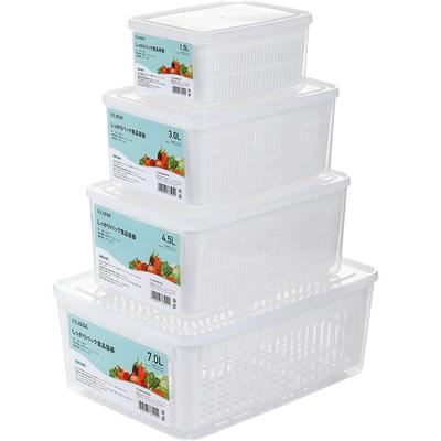 日本装水果蔬菜带盖保鲜盒食品级