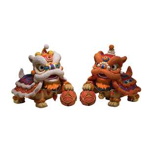 铜师傅《狮舞祥瑞》客厅玄关铜狮子摆件 家居装饰工艺品