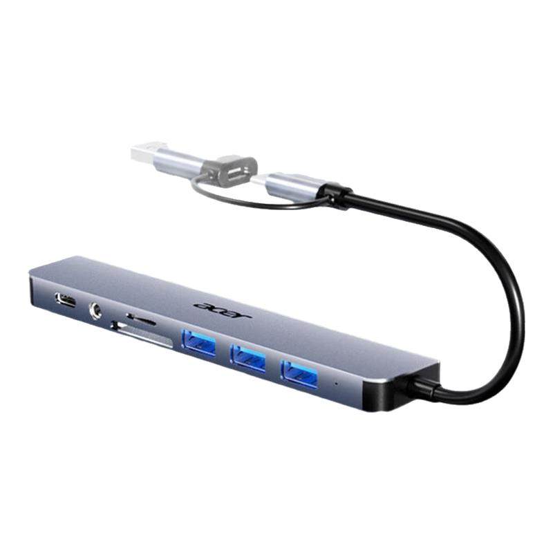 Acer/宏碁Type-C扩展坞USB3.0高速分线器拓展带SD/TF读卡器转接头适用苹果MacBook电脑转换器集线器