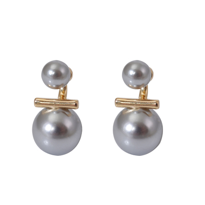 DSTYLE法式后挂式设计珍珠耳环女